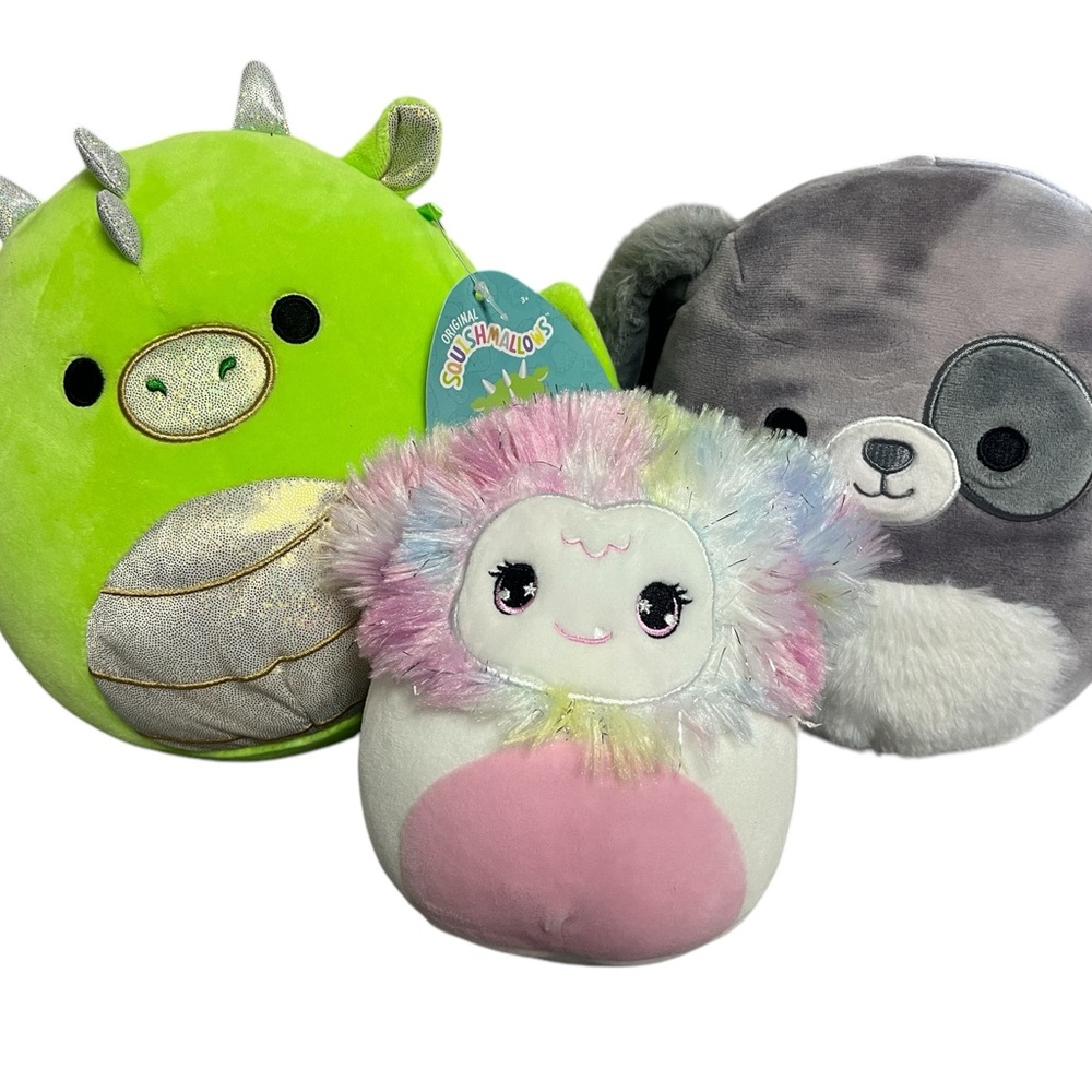 Squishmallows Bundle - Green, Gray, and Multicolor